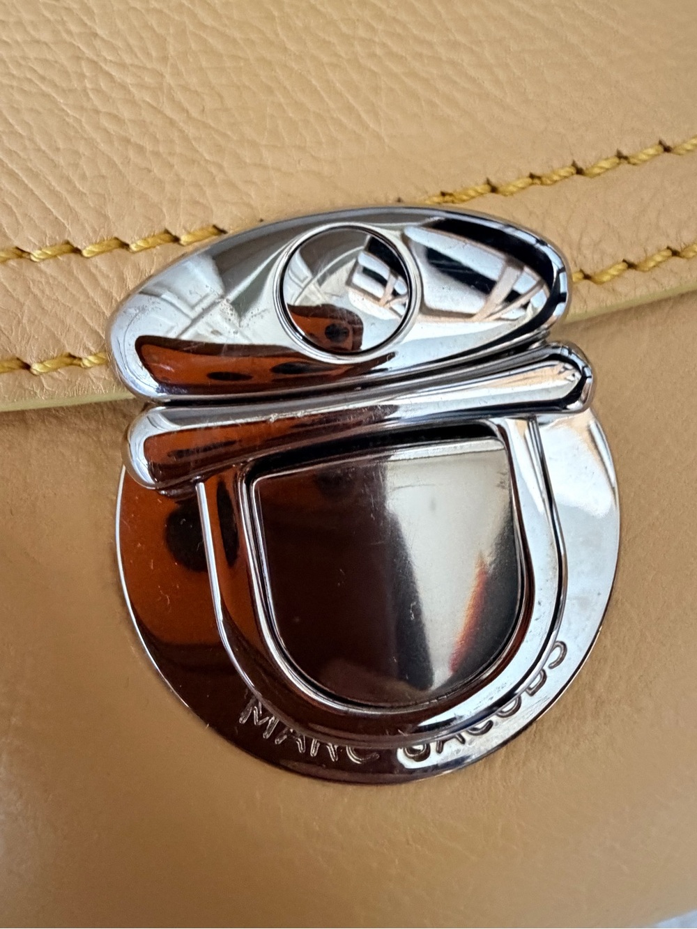Y2K Vintage 2000’S MARC JACOBS Venetia Light Yellow Leather Purse Bag Made Italy - Picture 11 of 16